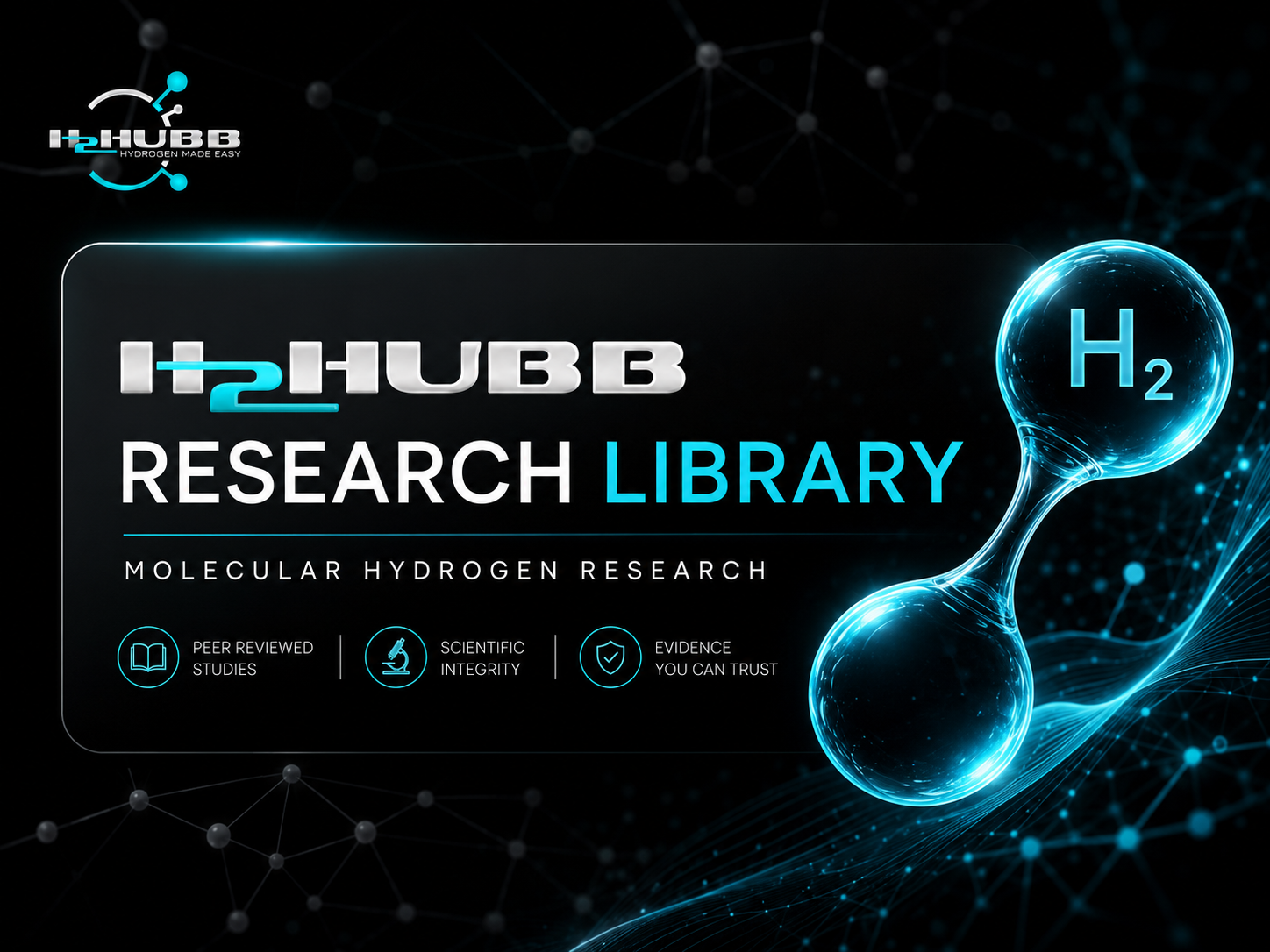 H2HUBB Research Library branded molecular hydrogen research image