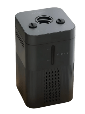 Gaura Silmare Pulse 120 hydrogen inhalation device with control knobs on top and ventilation holes on the sides. Gaura Silmare Pulse 120 hydrogen inhalation device with control knobs on top and ventilation holes on the sides.